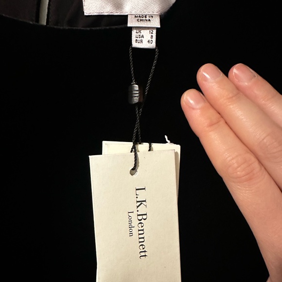 LK Bennett DR Kara Velvet Dress ruched side - NWT - Picture 3 of 3